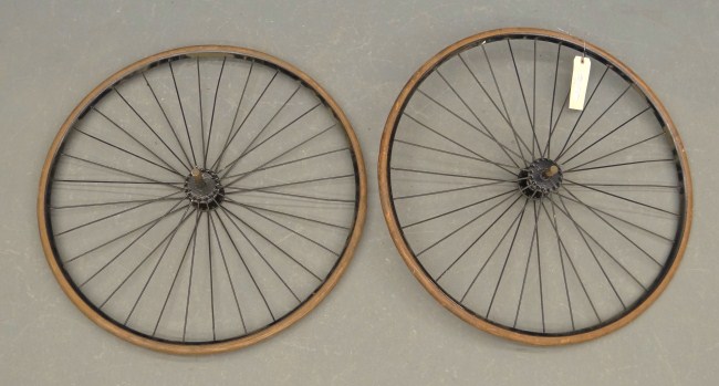 Pair early 27 tricycle wheels  16666c