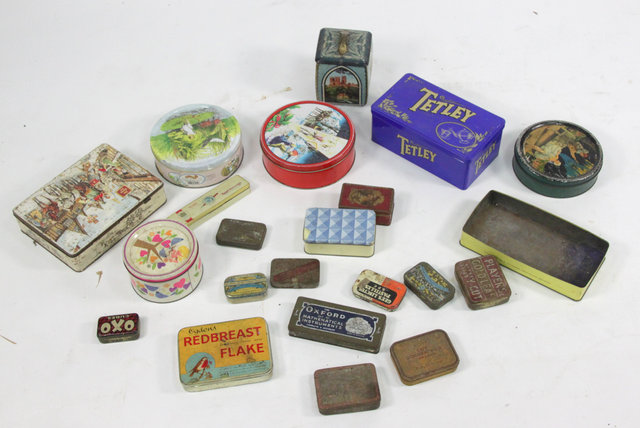 A quantity of biscuit tins etc