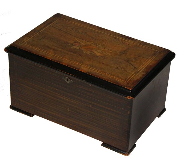 A late 19th Century musical box in a