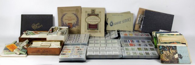 A large accumulation of cigarette cards