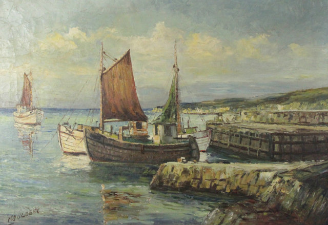 Leo HoulbergFishing Boats at Harboursigned