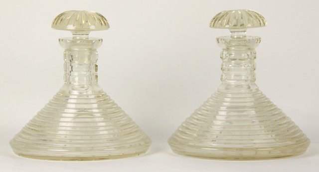 A pair of 20th Century glass ship 164822