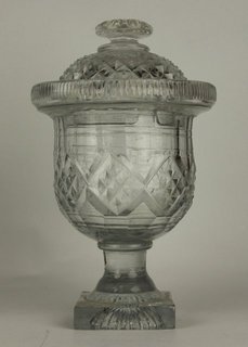 A 19th Century cut-glass footed