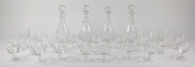 A set of four cut glass decanters 16482a