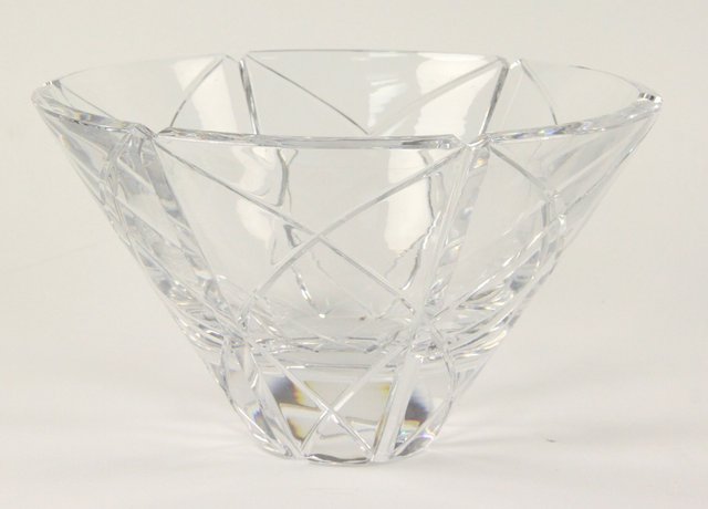 An Orrefors cut glass bowl of circular