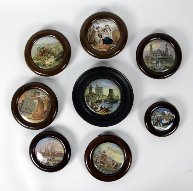 A collection of eight framed pot