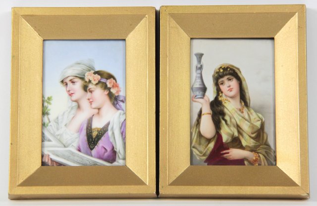 A pair of porcelain plaques possibly 164859