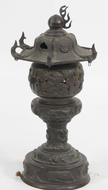 A Chinese bronze incense burner with