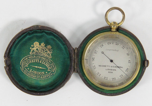 A Victorian pocket barometer by Negretti