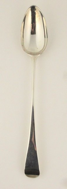 A silver serving spoon London 1795