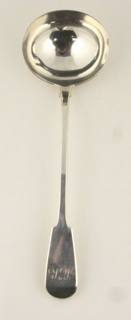 A silver soup ladle London 1825 fiddle