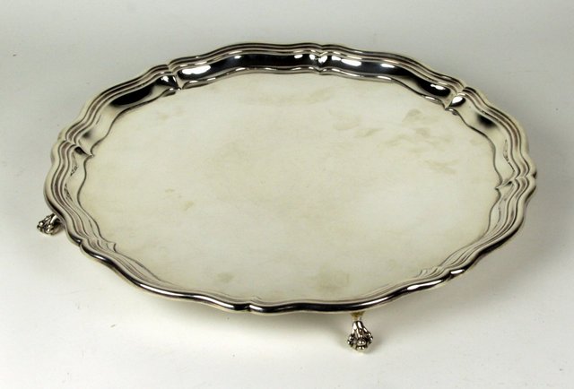 A large silver salver James Dixon