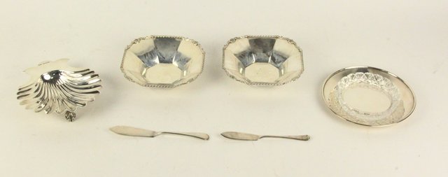 A pair of silver bonbon dishes Walker