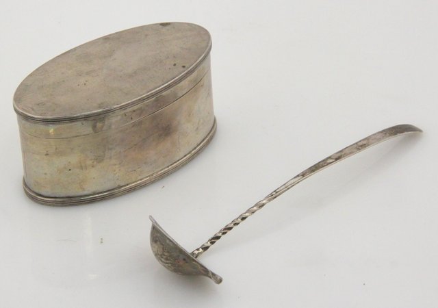 An oval silver box Chester 1913