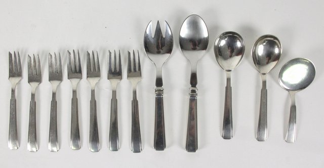 A quantity of Danish silver flatware