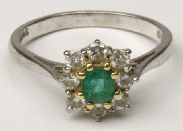 An emerald and diamond cluster 164960