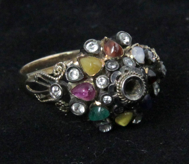 A multi gem set ring possibly Turkish 16497a
