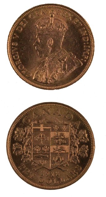 A George V Canadian ten dollar