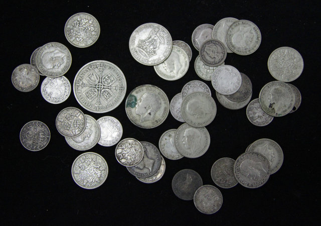A small quantity of silver sixpences