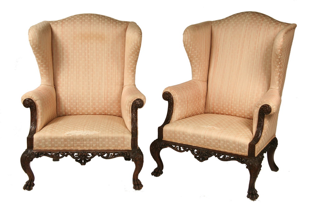 PAIR WINGCHAIRS Pair of Chippendale 165164