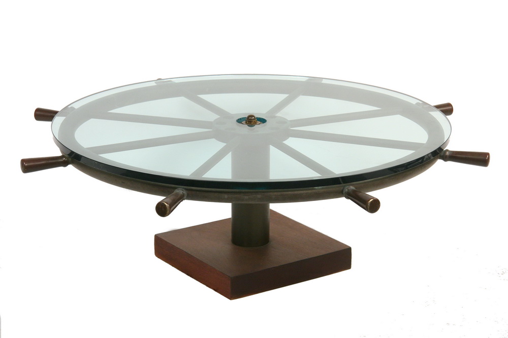 SHIP S WHEEL COFFEE TABLE Solid 16518a