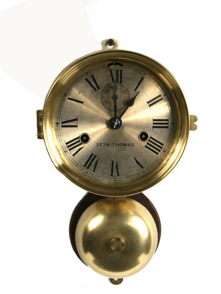 SETH THOMAS SHIPS CLOCK - Brass Cased