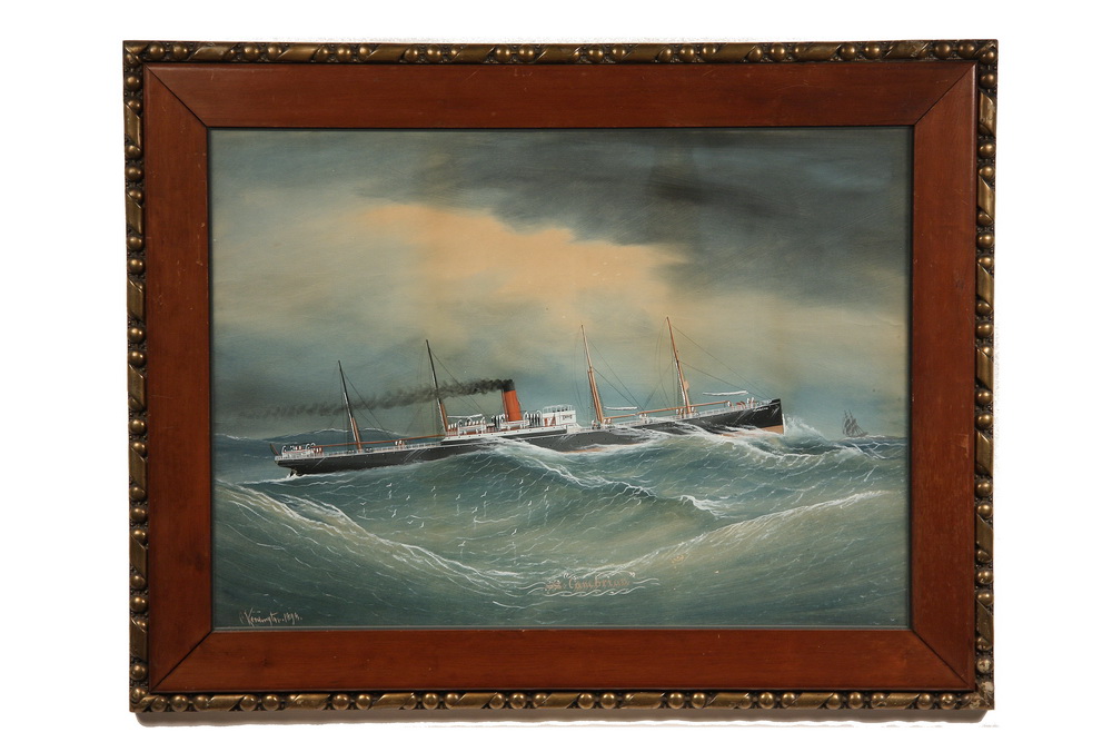 GOUACHE - S.S. 'Cambrian' in Rough