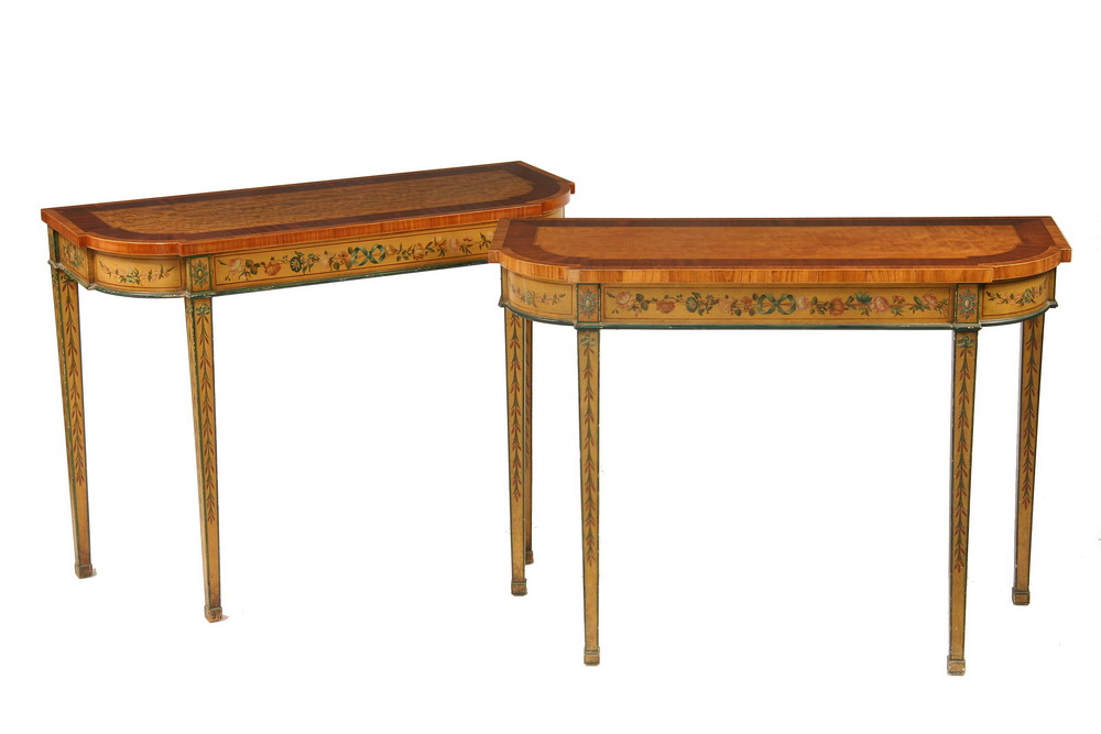PAIR CONSOLE TABLES Pair of Adams 16520e