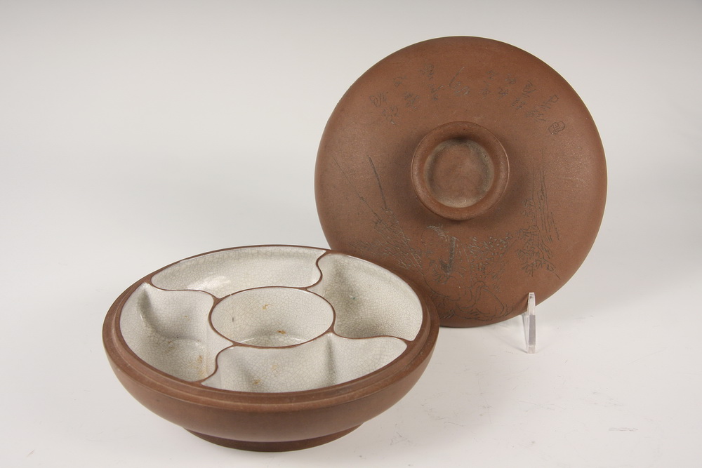 JAPANESE POTTERY COVERED DISH -