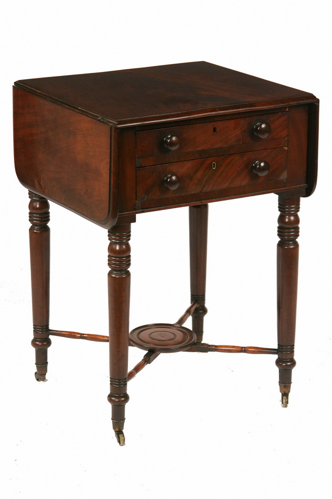 TWO-DRAWER WORKSTAND - 19th c Two