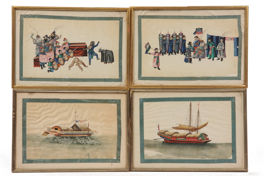 (13) FRAMED CHINESE PITH PAINTINGS