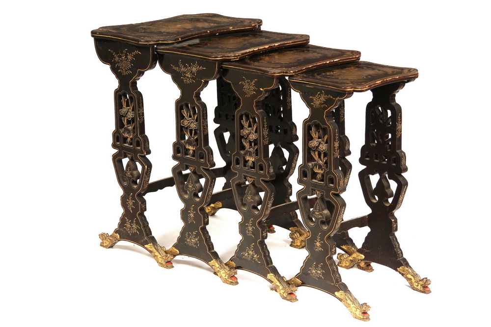 NESTING SET (4) CHINESE TABLES - 19th