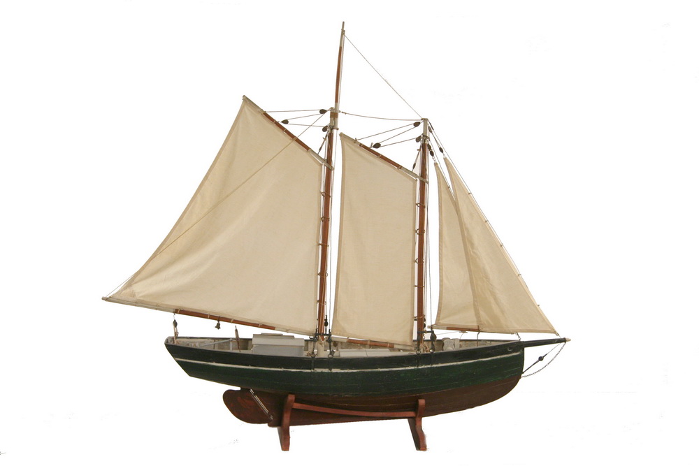 BOAT MODEL Two Mast Gaff Rigged 1652ce