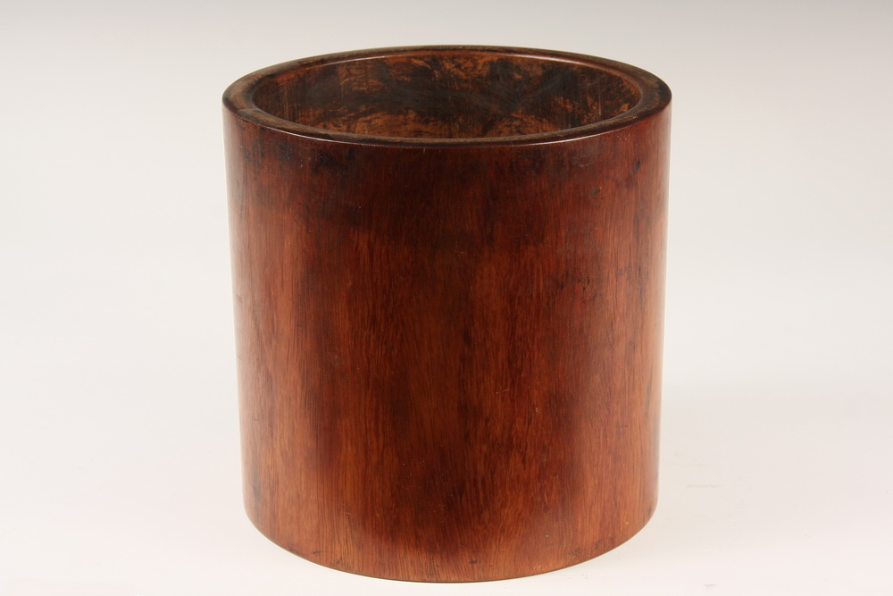 CHINESE WOODEN BRUSH POT 19th 1652f2