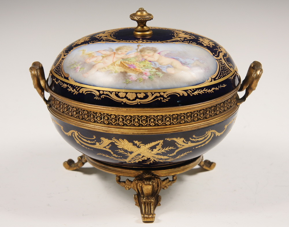 BRONZE MOUNTED SEVRES COMPOTE  165347