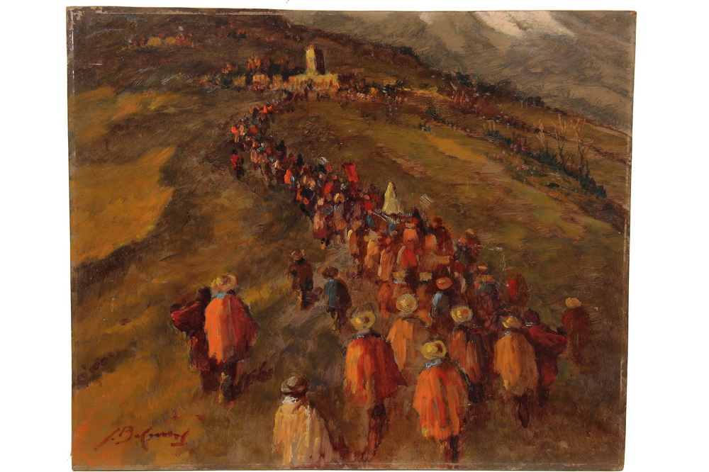 OIL ON MASO Religious Procession 165401