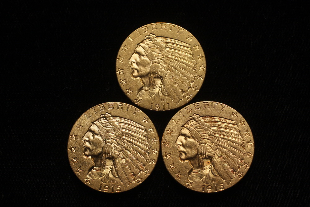COINS 3 Indian Head 5 gold 16546b