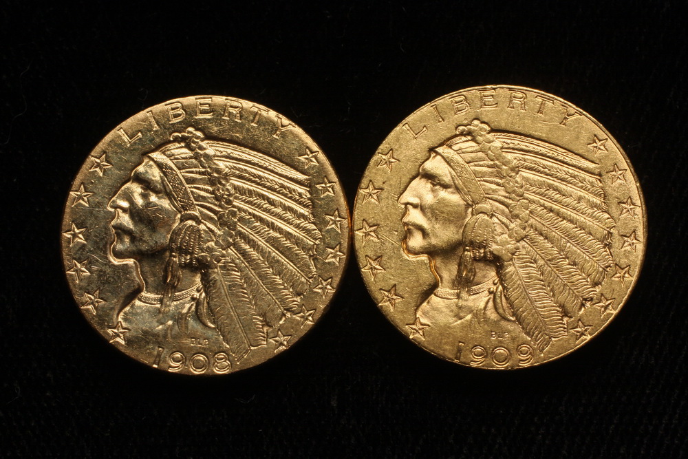 COINS 2 Indian Head 5 gold 16548a