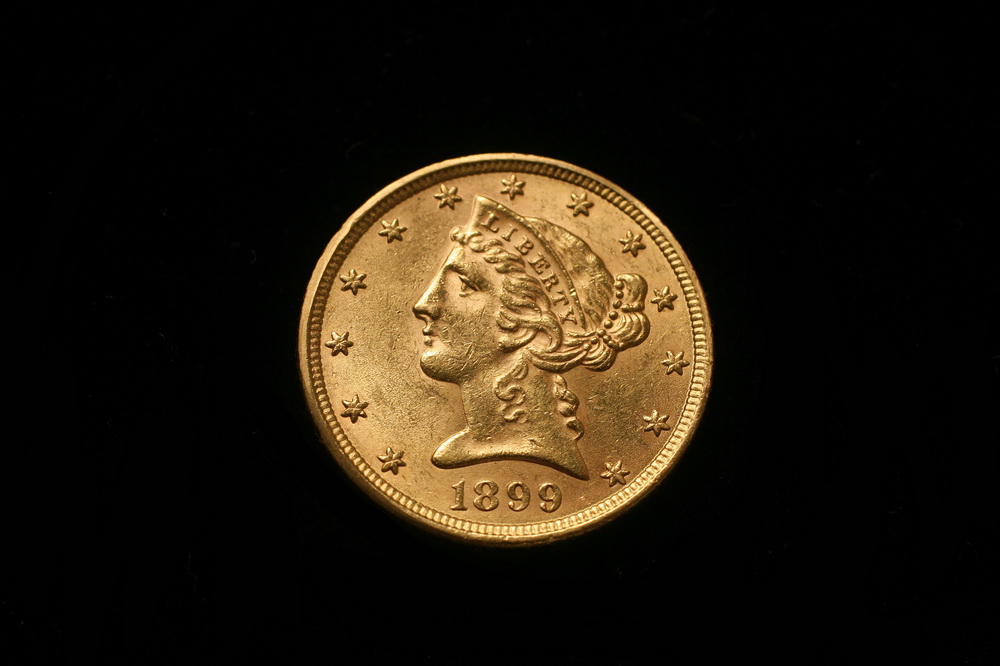 COIN - (1) US $5 gold coin 1899