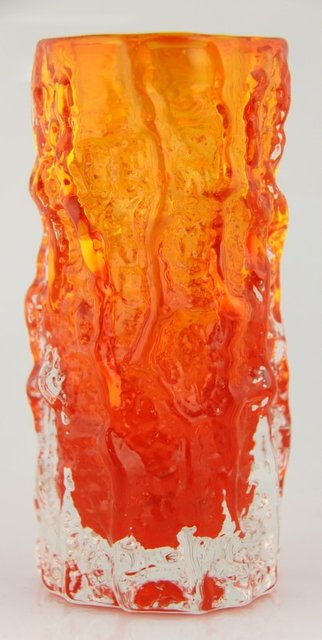 A Whitefriars bark moulded glass