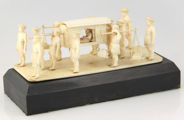 An Indian ivory carving of a palanquin 165537