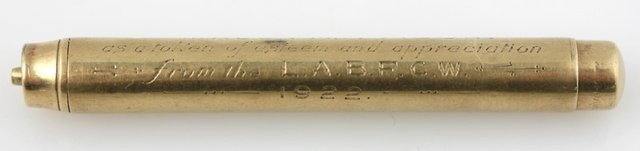 A 9ct gold pencil S Morden and 165584