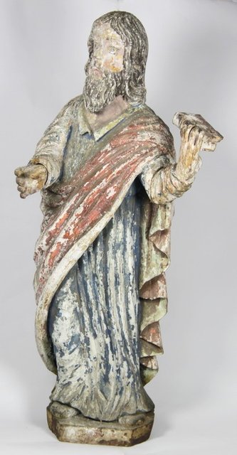 An 18th Century carved and painted figure