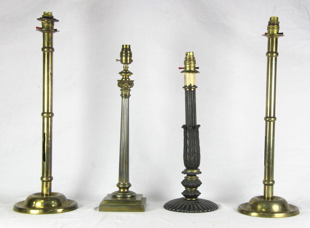 Four brass and bronzed table lamps 1655f3