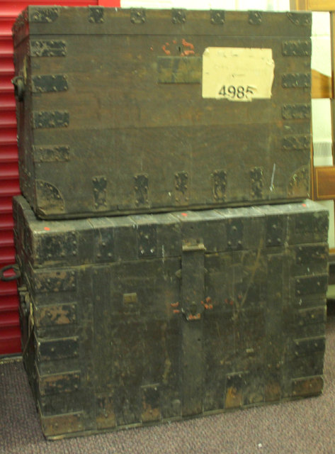 Two iron bound silver chests