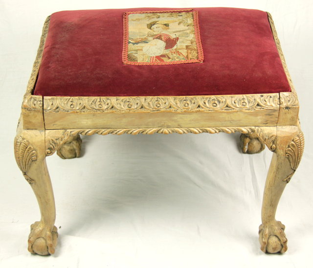 A walnut stool of Chippendale design 16561e