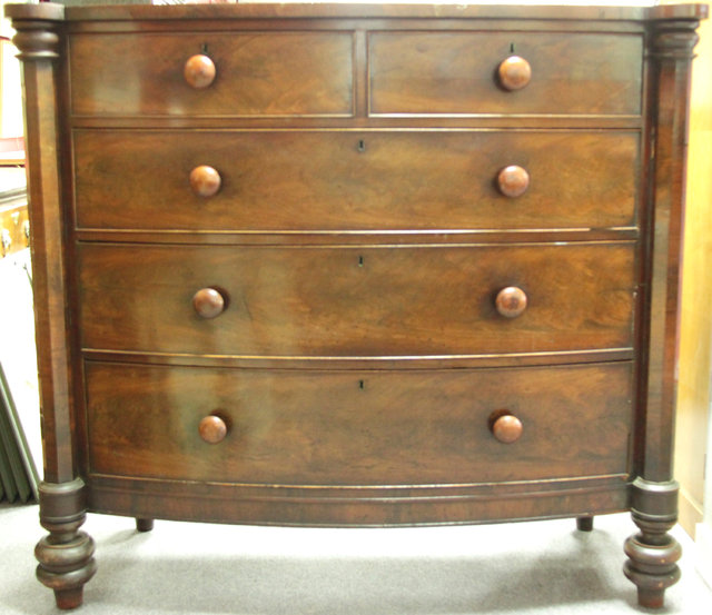 A Victorian mahogany bowfront chest 165620