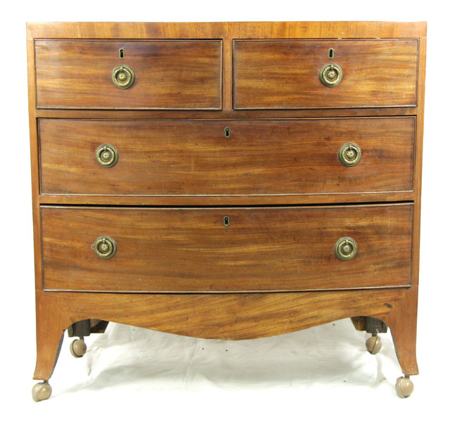 A small mahogany chest of two short