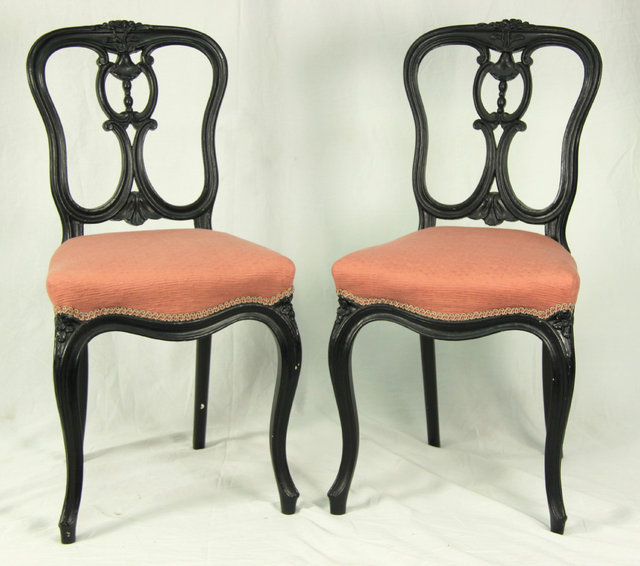 A pair of Louis XV style black 16562c