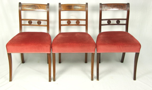 A set of six Regency dining chairs